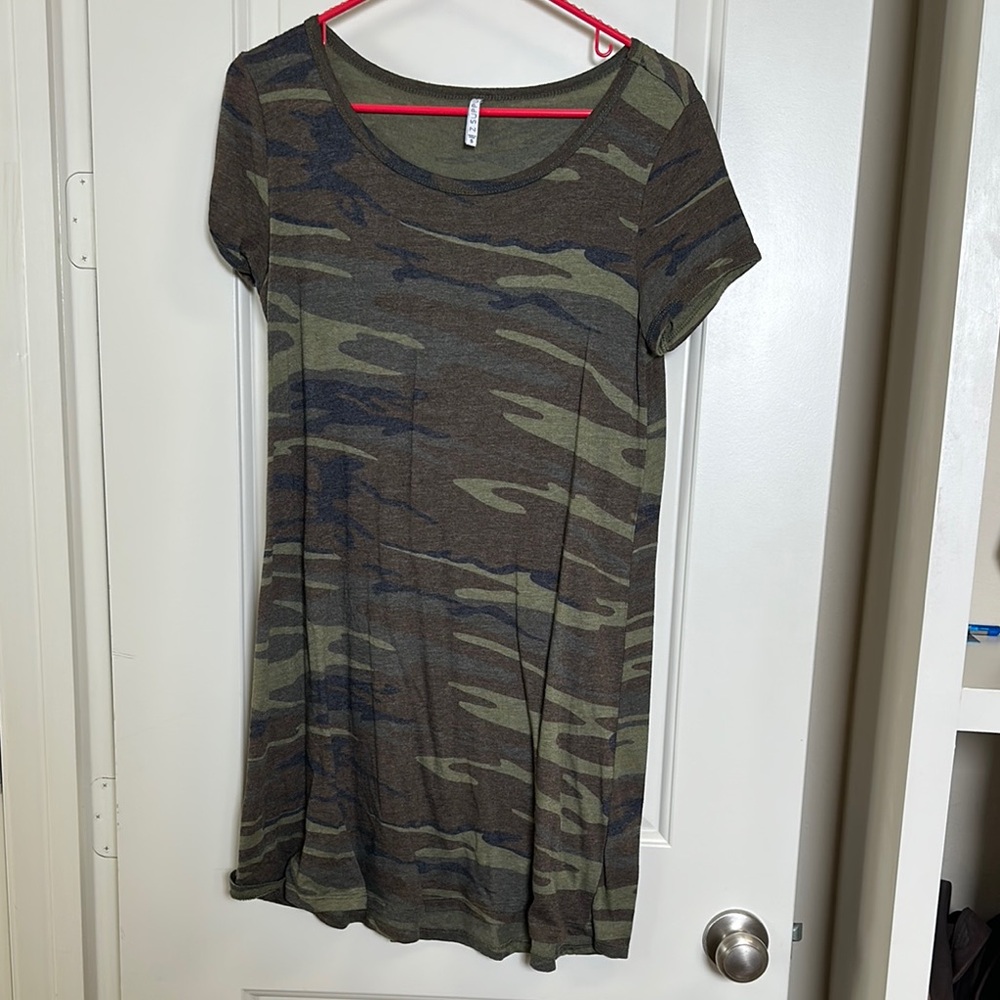 Z Supply Asymmetrical Camo Dress - Green and Brown